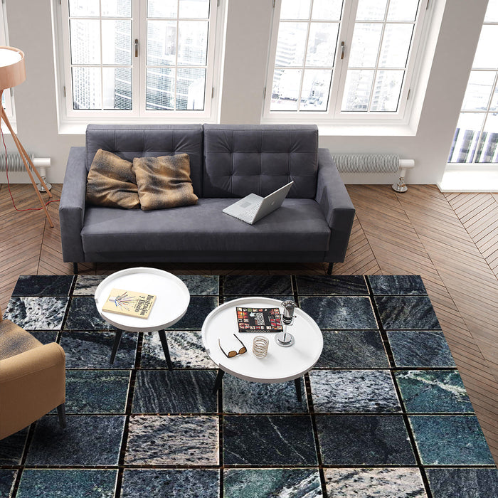 Ceramic tile marble texture Right Angle Felt Rugs - LeobonZone