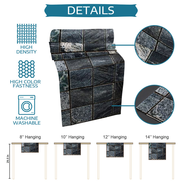 Ceramic tile marble texture Table Runner Place Mats - LeobonZone
