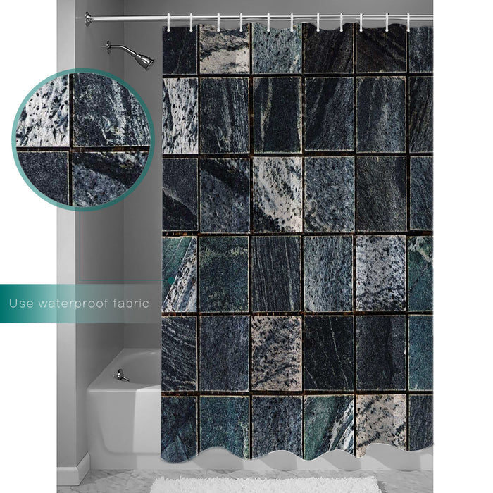 Ceramic tile marble texture Waterproof Durable Shower Curtain - LeobonZone