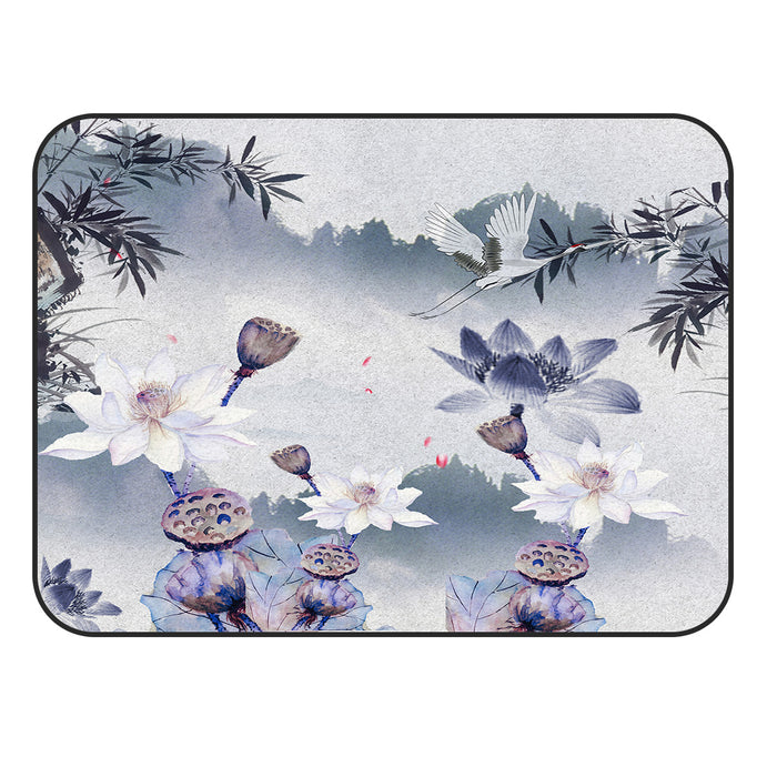 Chinese Ink Painting Sponge Rillet Rubber Rugs - LeobonZone