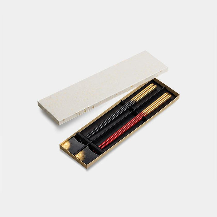 [CHOPSTICKS] COUPLE CHOPSTICKS / CHOPSTICK REST SET KASUMI NAGASHI (GOLD) | KANAZAWA GOLD LEAF