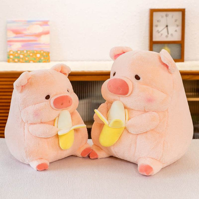 Chubby Banana Eating Pig Plushie - Goodlifebean Stuffed Animals