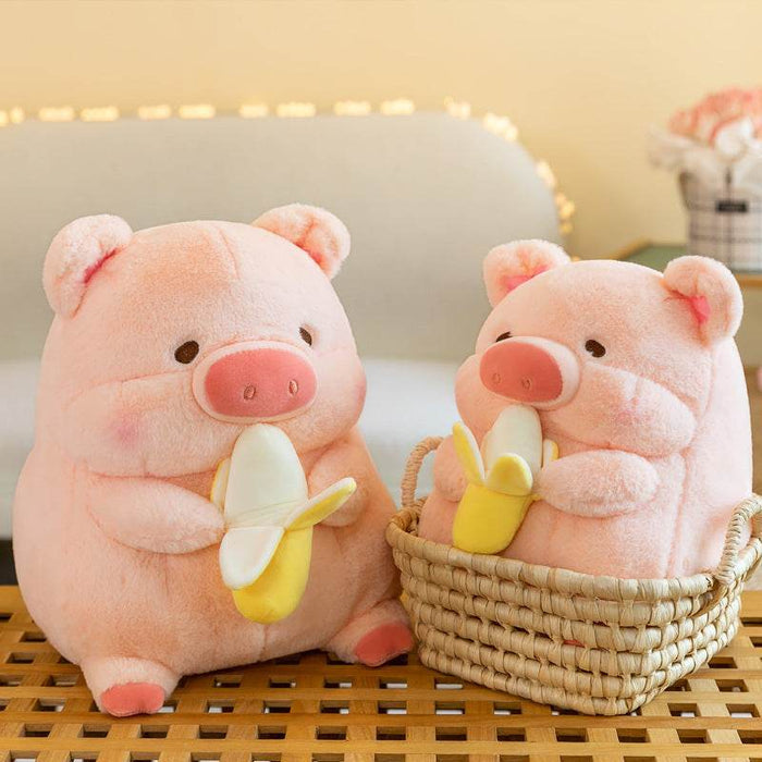 Chubby Banana Eating Pig Plushie - Goodlifebean Stuffed Animals