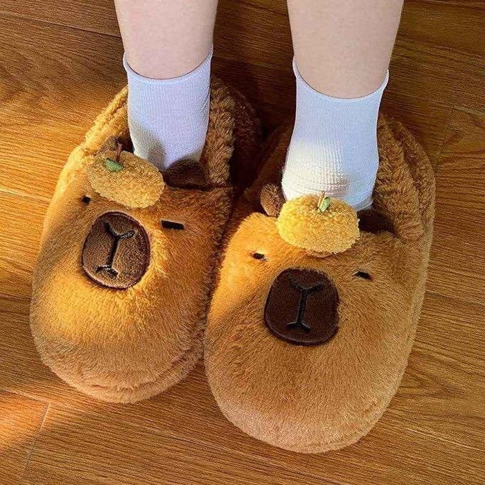 CloudyCapy: Cloudy Capybara Plush Slippers - Goodlifebean Stuffed Animals