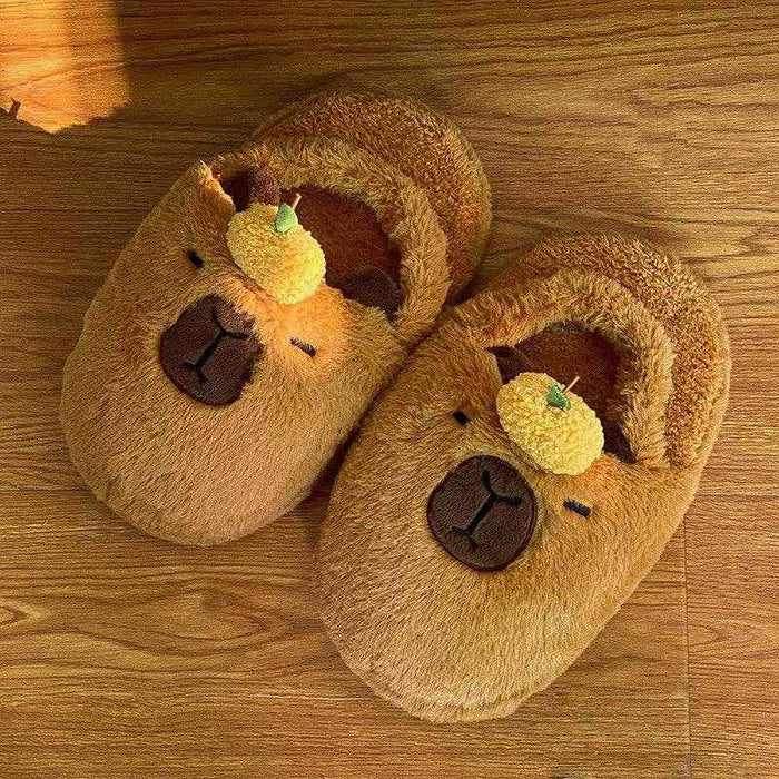 CloudyCapy: Cloudy Capybara Plush Slippers - Goodlifebean Stuffed Animals