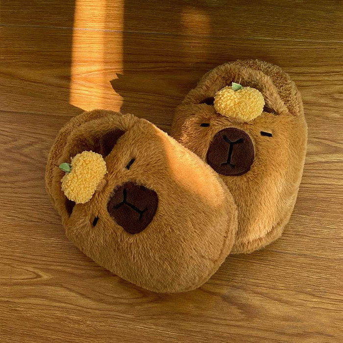 CloudyCapy: Cloudy Capybara Plush Slippers - Goodlifebean Stuffed Animals
