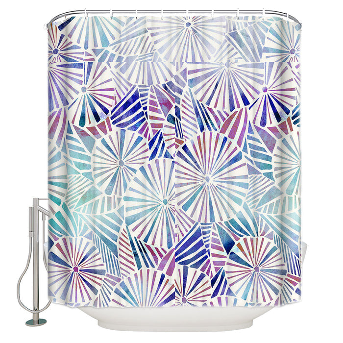 Colorful Umbrella geometric shower curtain - LeobonZone