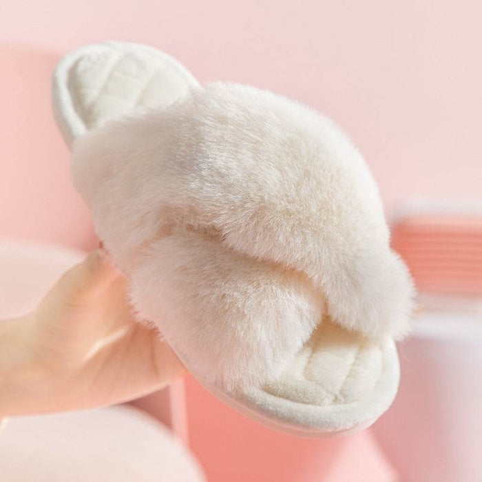 Comfy Cross - Strap Plush Indoor Slippers - Goodlifebean Shoes