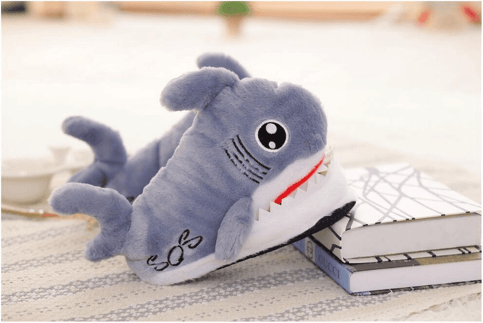 Cozy Shark Plush Slippers - Goodlifebean Shoes