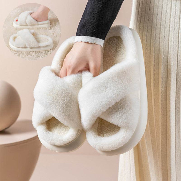CozyTwist: Criss Cross Cloud Slippers - Goodlifebean Shoes