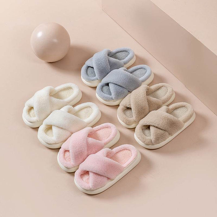 CozyTwist: Criss Cross Cloud Slippers - Goodlifebean Shoes