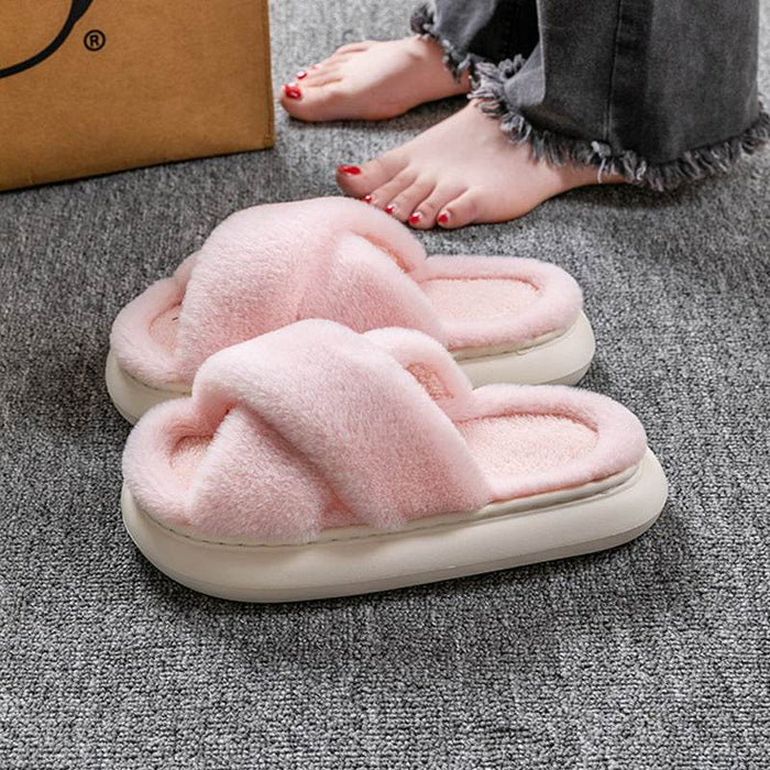CozyTwist: Criss Cross Cloud Slippers - Goodlifebean Shoes