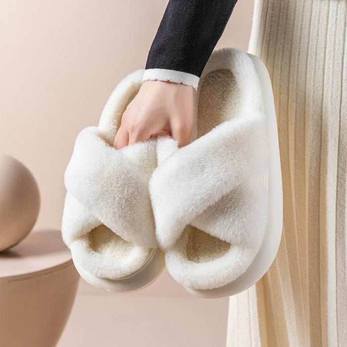 CozyTwist: Criss Cross Cloud Slippers - Goodlifebean Shoes
