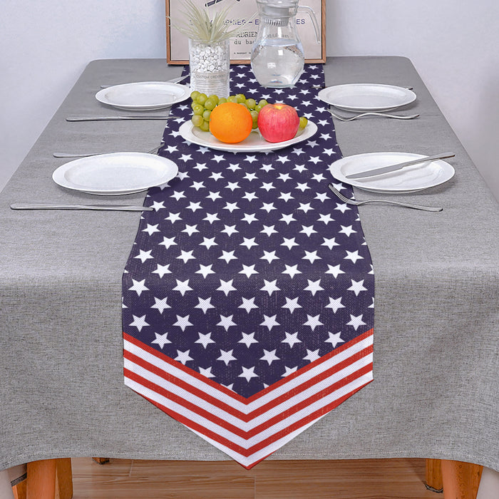 Creative flag of Independence Day Sharp Angle Table Runner Place Mats - LeobonZone