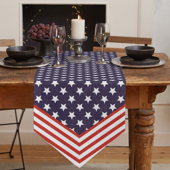 Creative flag of Independence Day Sharp Angle Table Runner Place Mats - LeobonZone