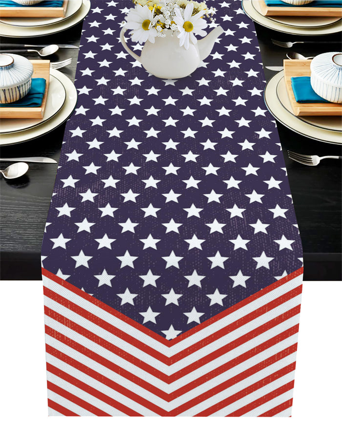 Creative flag of Independence Day Table Runner Place Mats - LeobonZone