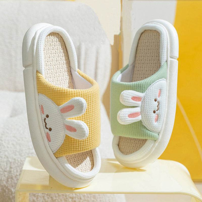 Cute Bunny Linen Slippers - Goodlifebean Shoes