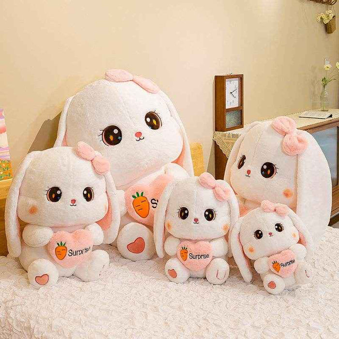 Cute Pink and White Bunny Plushie - Goodlifebean Stuffed Animals