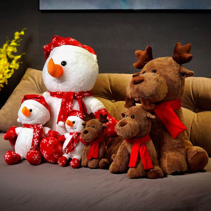 Cute Snowman and Rudolf Plushie - Goodlifebean Stuffed Animals