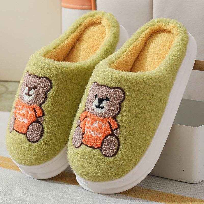 Cute Teddy bear Slippers | Warm Indoor Slippers - Goodlifebean Shoes