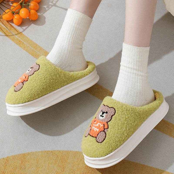 Cute Teddy bear Slippers | Warm Indoor Slippers - Goodlifebean Shoes