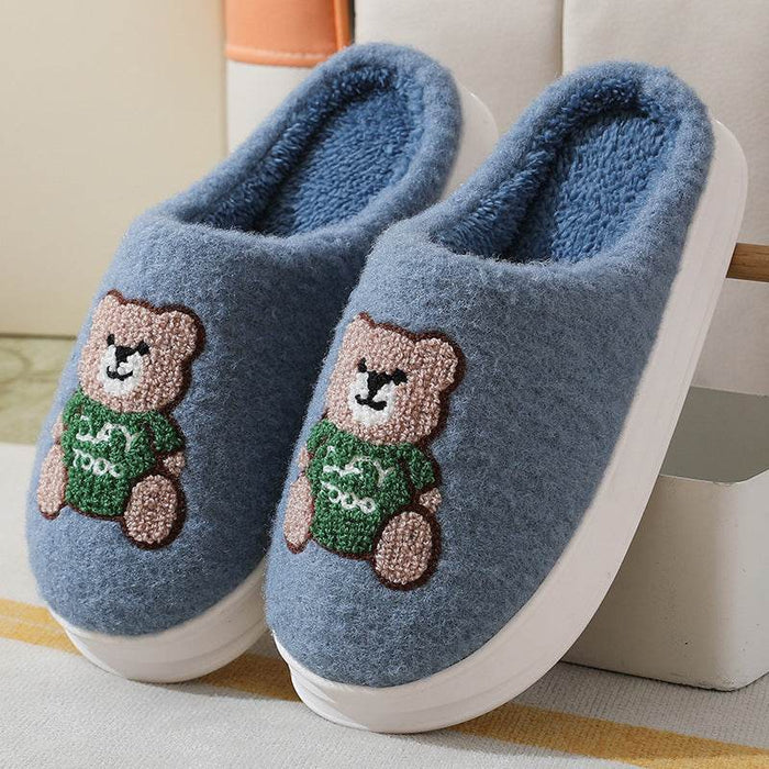 Cute Teddy bear Slippers | Warm Indoor Slippers - Goodlifebean Shoes