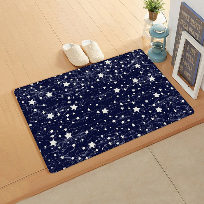 Dark Blue Star Leather Mat Soft Non-Slip Waterproof  Doormat - LeobonZone