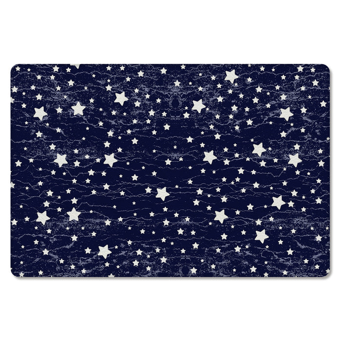 Dark Blue Star Leather Mat Soft Non-Slip Waterproof  Doormat - LeobonZone
