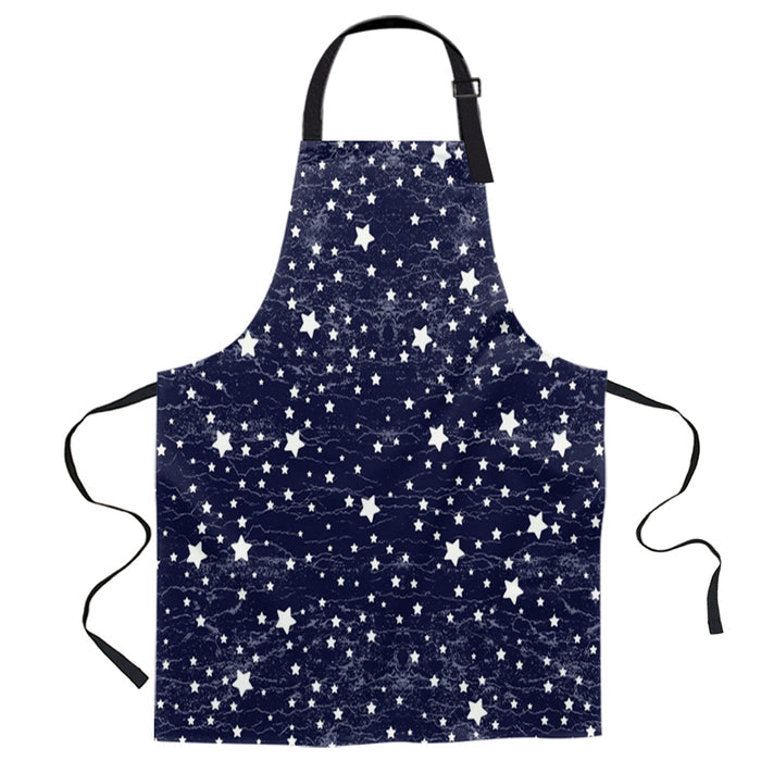 Dark Blue Star Personalized Canvas Apron - LeobonZone