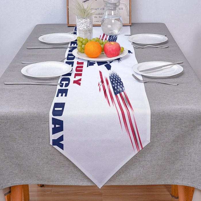 Date of Independence Day Statue of Liberty Sharp Angle Table Runner Place Mats - LeobonZone