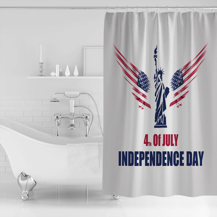 Date of Independence Day Statue of Liberty Shower Curtain - LeobonZone