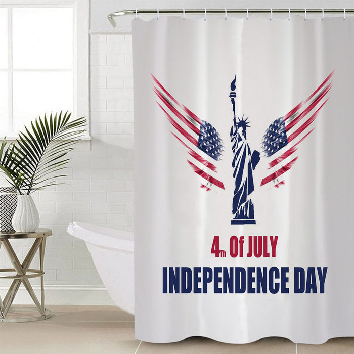 Date of Independence Day Statue of Liberty Shower Curtain - LeobonZone