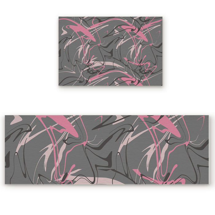 Dazzling Lines Right Angle Felt Doormat Two piece set - LeobonZone