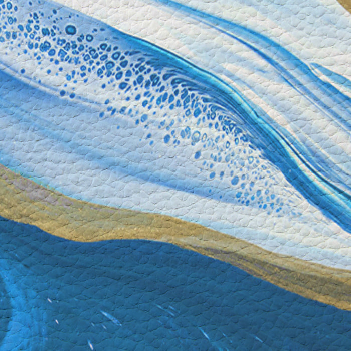 Deep Blue Watercolor Gradient Marble Texture Leather Doormat - LeobonZone