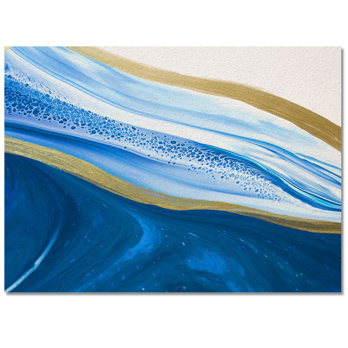 Deep Blue Watercolor Gradient Marble Texture Right Angle Felt Rugs - LeobonZone