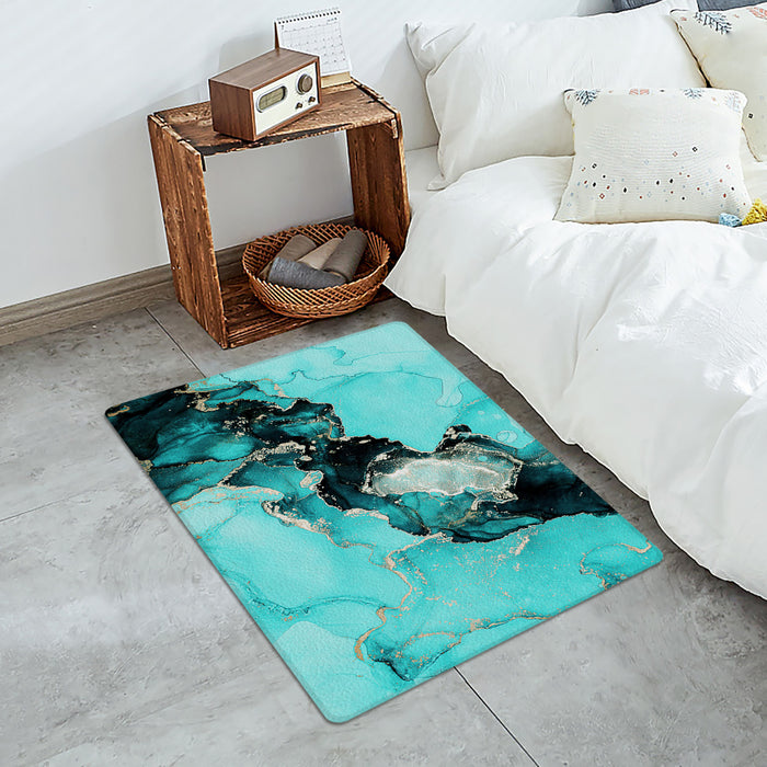 Deep Green Marble Texture in Phnom Penh Leather Doormat - LeobonZone