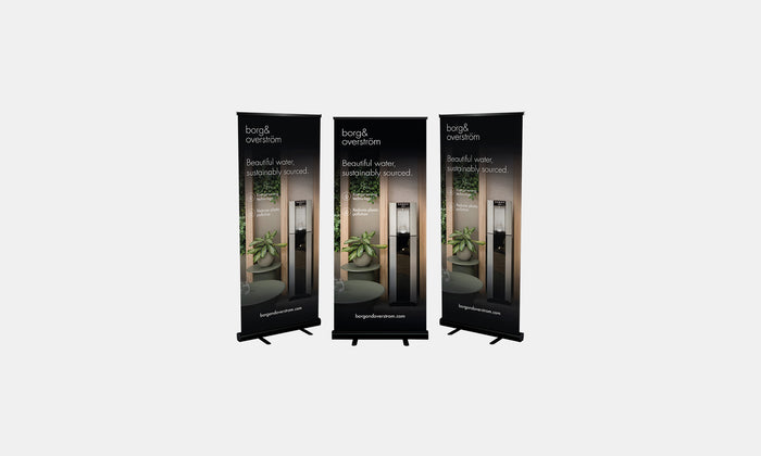 E6 "Beautiful water, sustainably sourced." Popup Roller Banner