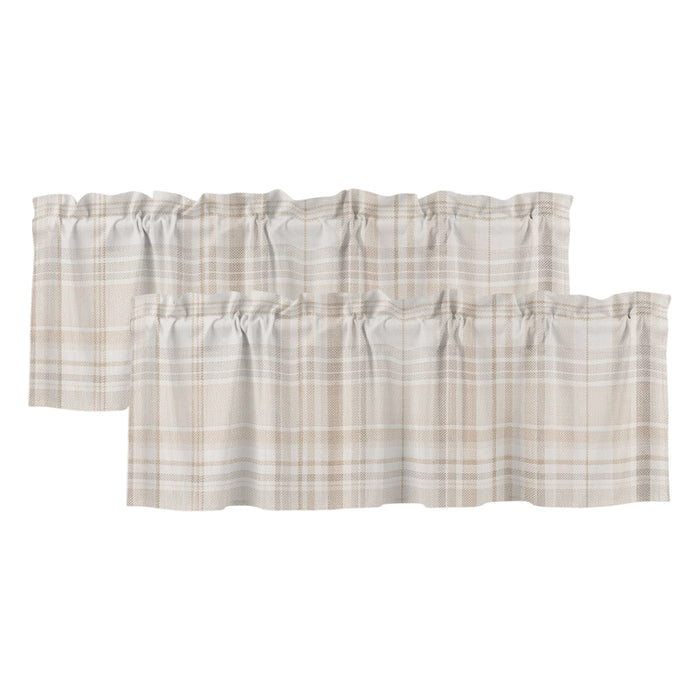 Farmhouse Linen Look Window Valance Curtains 2 Pack, Rod Pocket Short Treatments for Kitchen Bathroom Bedroom, x Inch