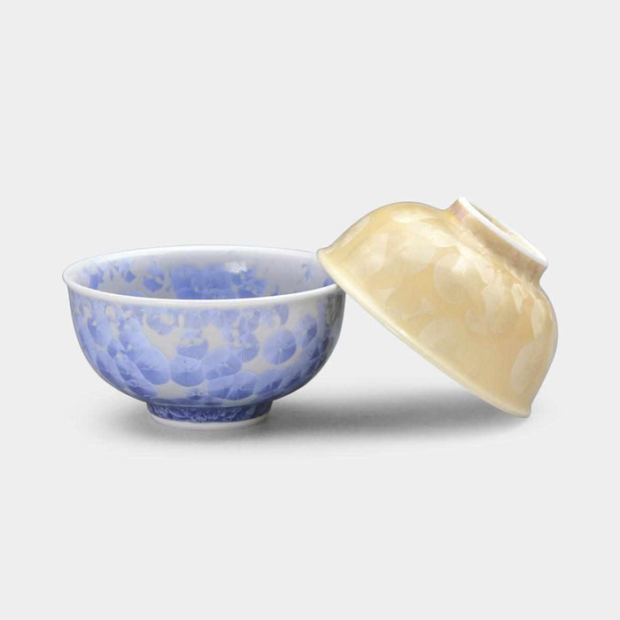 FLOWER CRYSTAL (SILVER FLOWER AND GOLD FLOWER) 2-PIECE BOWL SET | KYOTO-KIYOMIZU WARES