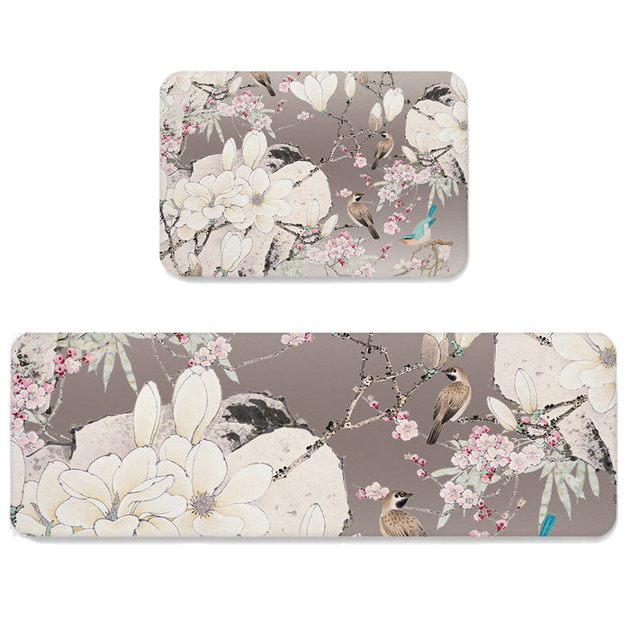 Flowers And Birds In China Circular Angle Felt Carpets Two piece set - LeobonZone