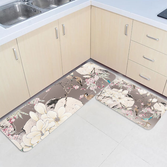 Flowers And Birds In China Circular Angle Felt Carpets Two piece set - LeobonZone