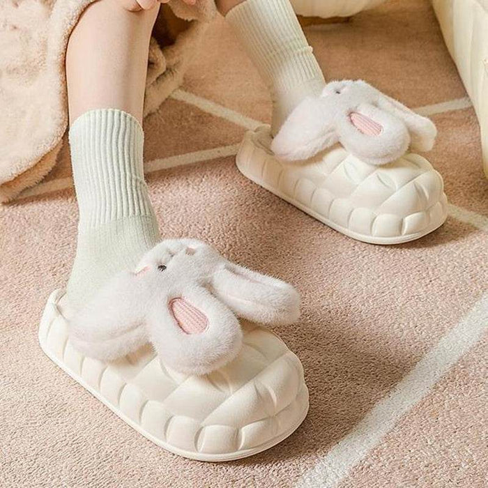 Fluffy Plush Bunny Slippers - Goodlifebean Shoes