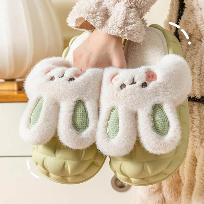 Fluffy Plush Bunny Slippers - Goodlifebean Shoes