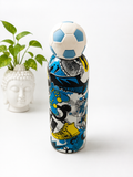 Football Print Steel Water Bottle