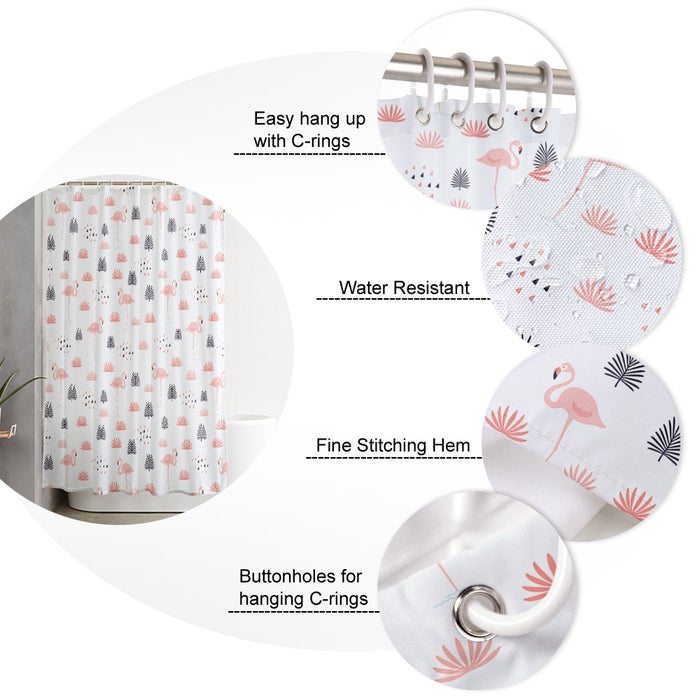 Fresh Flamingo Waterproof Durable Shower Curtain - LeobonZone