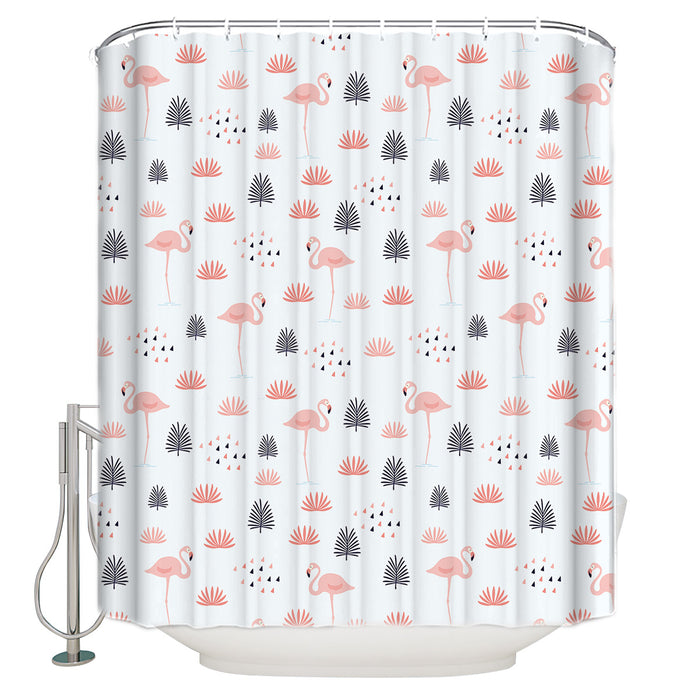 Fresh Flamingo Waterproof Durable Shower Curtain - LeobonZone