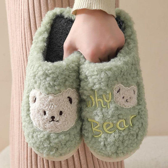 Fuzzy Plush Bear Slippers - Goodlifebean Shoes