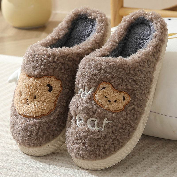Fuzzy Plush Bear Slippers - Goodlifebean Shoes