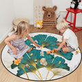 Ginkgo Leaf Marble Texture Circular Felt Rugs - LeobonZone