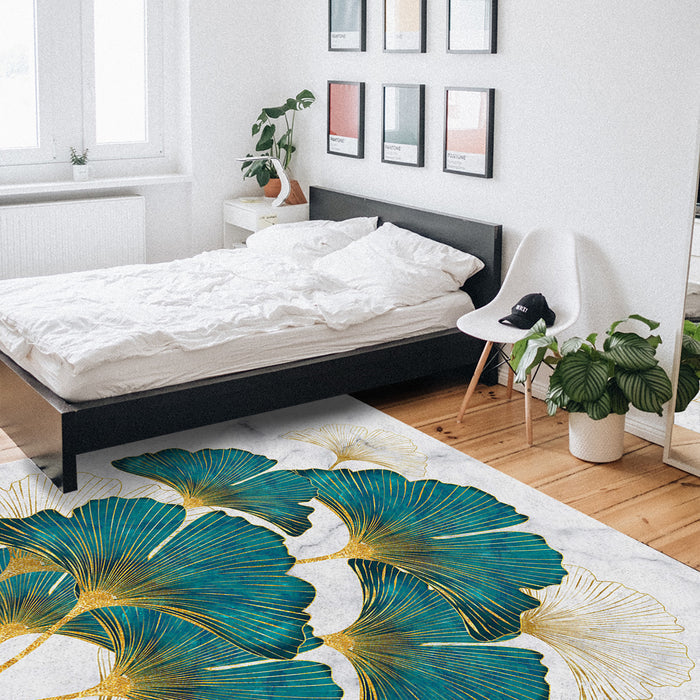 Ginkgo leaf marble texture Right Angle Felt Rugs - LeobonZone